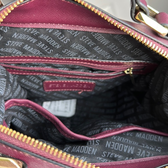 STEVE MADDEN BREESE CROSSBODY SATCHEL BAG PURSE HANDBAG wine plum burgundy - Picture 9 of 14
